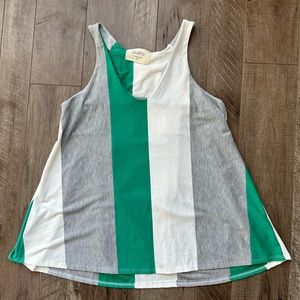 EUC Puella x Anthropologie Grey/Olive/White Color Block Swing Tank Size S